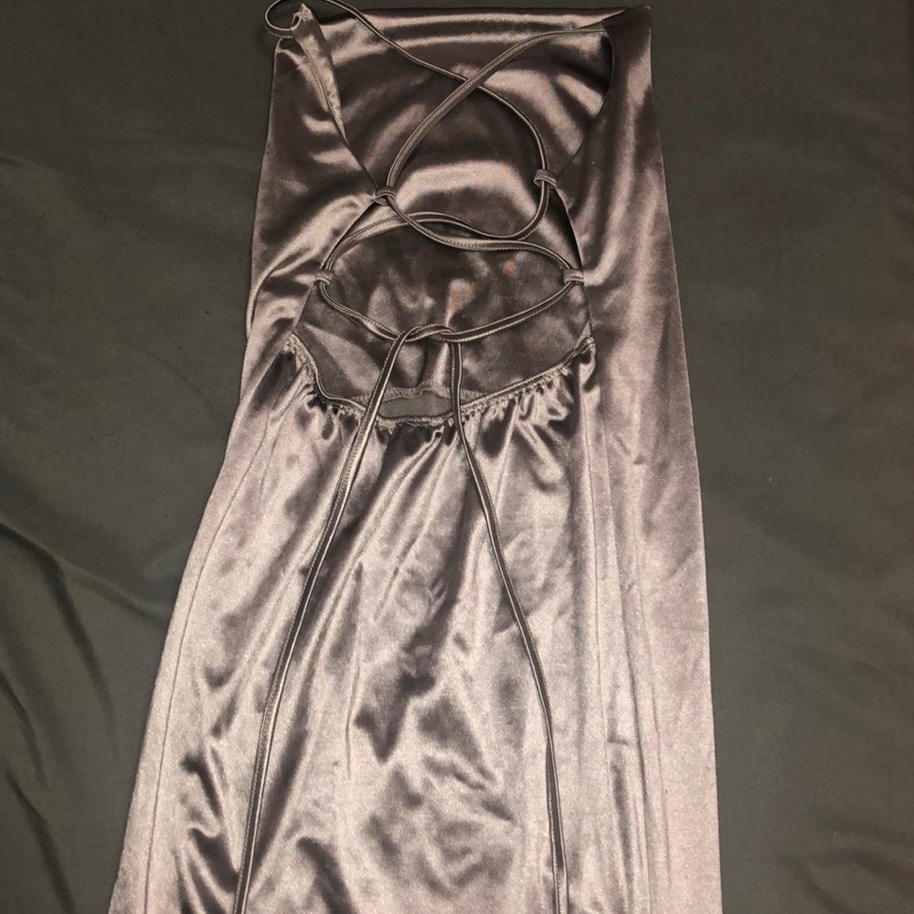 Satin silver dress